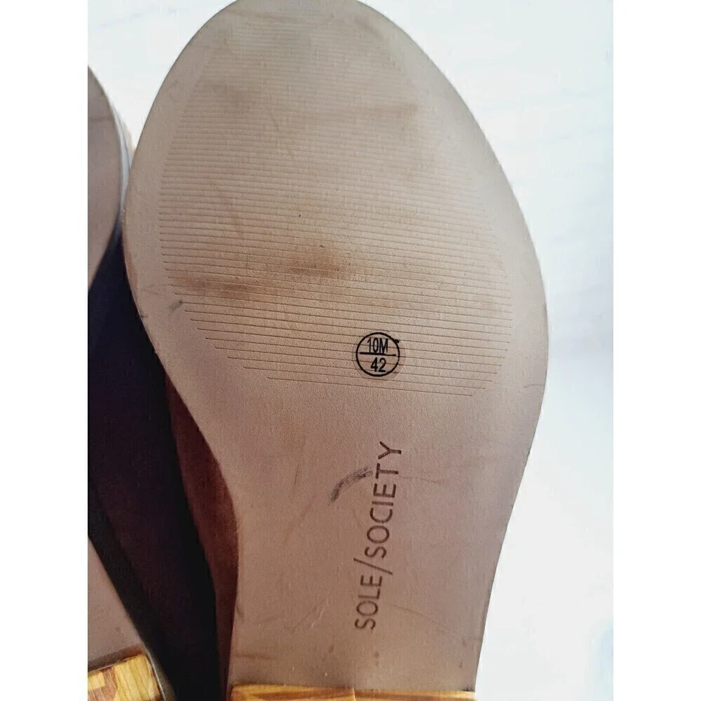 Sole Society Tammie Brown Leather Mules Women’s Size 10M - Picture 9 of 9